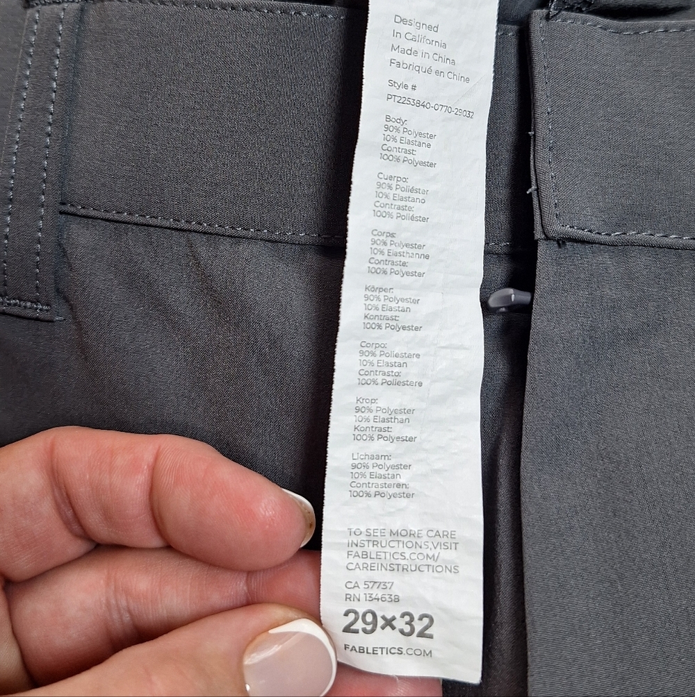 Fabletics The Only Pant Mens 29x29(Tag 29x32)‎ Gray Classic Fit Chino Athletic - Picture 3 of 5